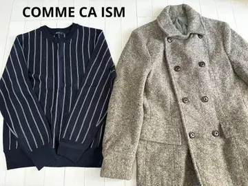 새상품급 COMME CA ISM 네이비 스트라이프 스웨터 자켓