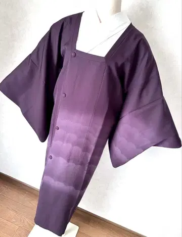 s07 새상품급 순수 실크 롱 그림 무늬 도행 코트 화장 65