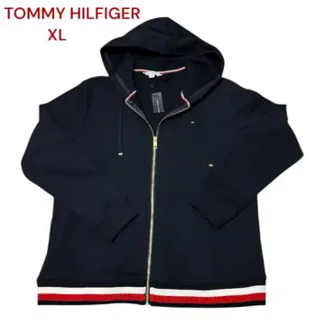 새상품 TOMMY HILFIGER 풀 집업 후드티 네이비 XL