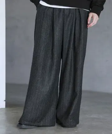 CTHY 하이웨스트 드로스트 코드 와이드 스트레이트 슬랙스