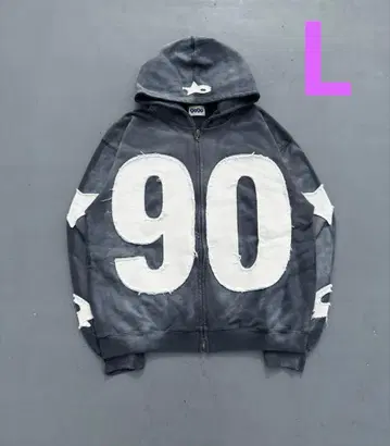 9090 Numbering With Star Logo Zip Hoodie