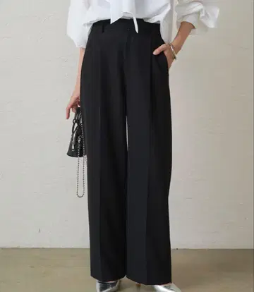 새상품 라운지 드레스 세미 와이드 팬츠 블랙