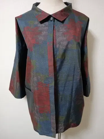 순수 실크 오시마 명주 열매 같은 패턴의 기모노 리메이크 자켓