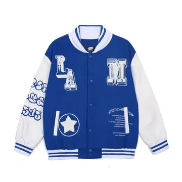 .kom 바시티 자켓 파랑/화이트