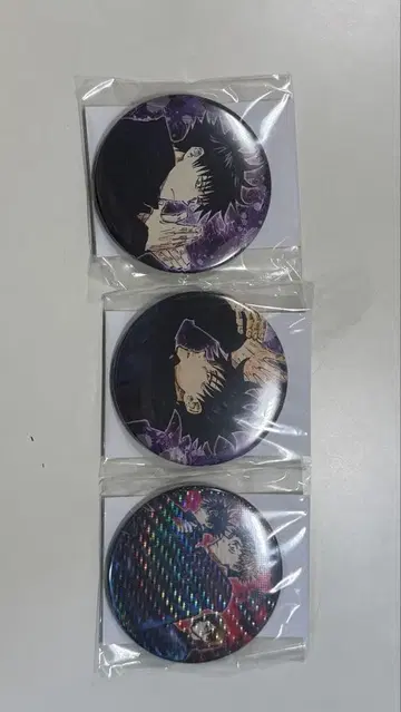 주술회전 캔뱃지 3개 세트