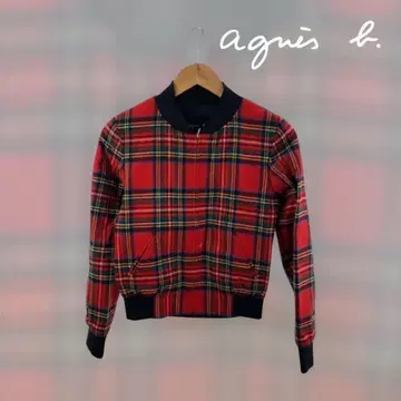 프랑스제 34 agnes b. 에네스베 타탄 체크 MA1