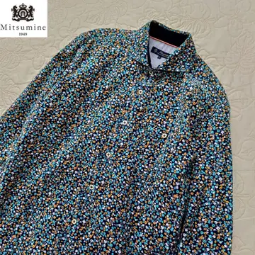 미사용품 미츠미네 mitsumine 꽃무늬 코듀로이 W버튼 L