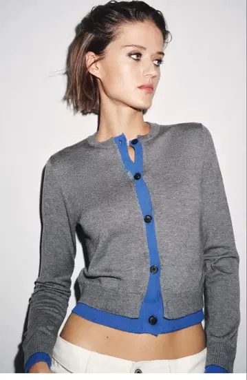 ZARA 콤비 니트 가디건 M 택 포함 새상품