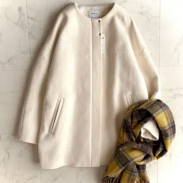 미사용 택 포함 SHIPS any 노카라 미디 코트