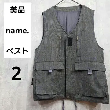 [ name. ] I AM 체크 무늬 베스트 2 사이드 벨트 드로 코드