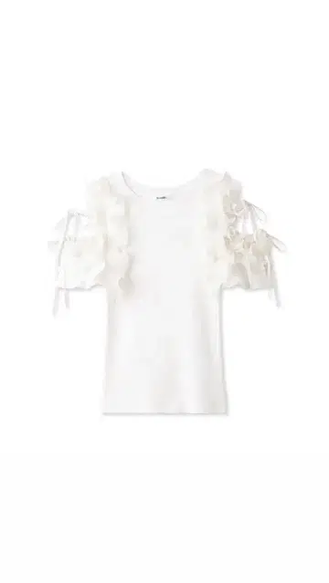 SNIDEL 디자인 프릴 니트 풀오버 화이트