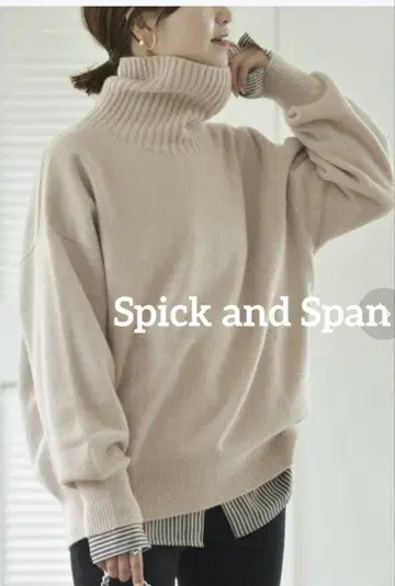 스픽 앤 스팬 울 캐시미어 터틀넥 풀오버