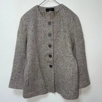 로망 노카라 자켓 브라운 고급 청순 심플 13호 L 모