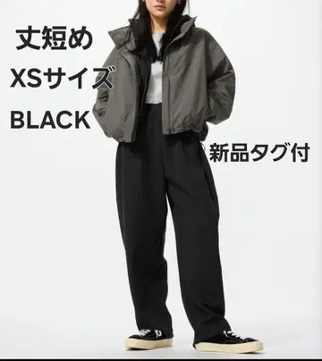 택 포함 새상품 유니클로 드라이 맨투맨 커브 팬츠 짧은 기장 블랙