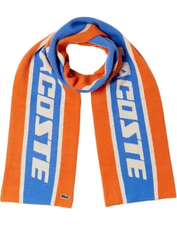 라코스테 LACOSTE 네임 자카드 스트라이프 머플러