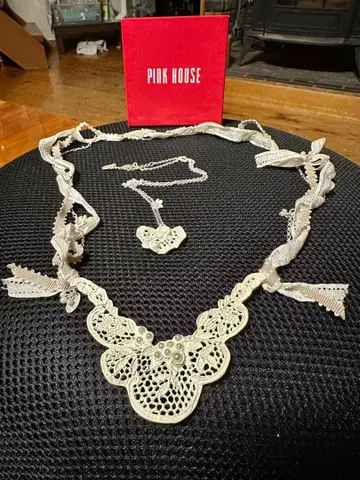 PINK HOUSE 레이스 목걸이 체인 목걸이 세트
