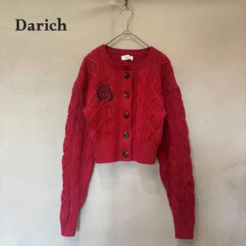 다리치 엠블럼 니트 가디건 레드