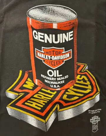 빈티지 80's Harley-Davidson 티셔츠 오일캔