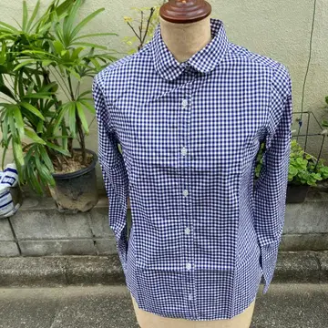 이에나 THOMAS MASON 깅엄 체크 라운드 칼라 셔츠