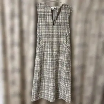 grove 체크 무늬 슬리브리스 원피스 S