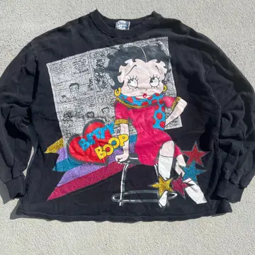 초레어 90s 베티 붑 맨투맨 양면 프린트 빈티지