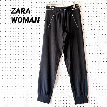 자라 우먼 조거 팬츠 지퍼 디자인 블랙 (XS) 드로스트