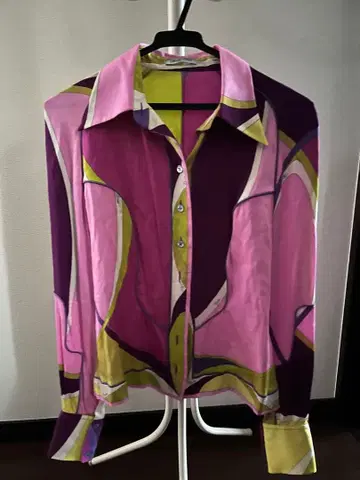EMILIO PUCCI 긴팔 셔츠 핑크 보라색 옐로우 그린