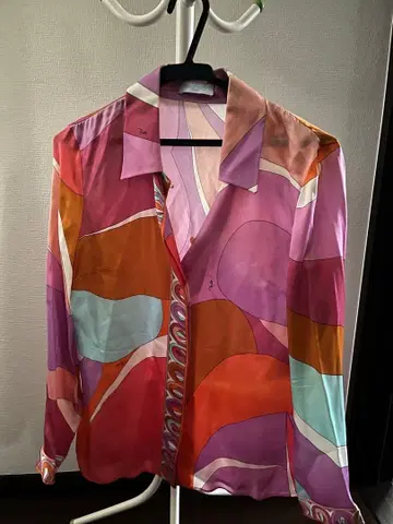 EMILIO PUCCI 다색 추상 패턴 긴팔 셔츠