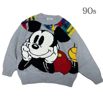 90s ERNY/미키마우스 니트/M/그레이