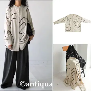 antiqua 테이프 디자인 셔츠 [ 화이트 계열 기타 ]