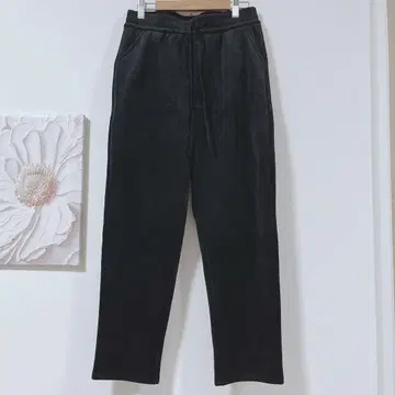 코듀로이 스트레이트 팬츠 속기모 허리끈 다크 브라운 계열 2XL