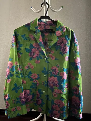 Drawer 꽃무늬 긴팔 자켓 그린 얇은 소재