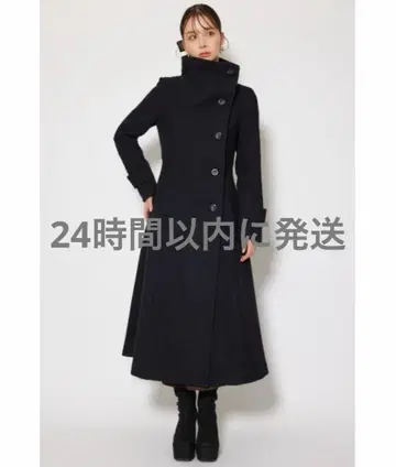 rienda 블랙 25 오버넥 신데렐라 라인 코트 S 리엔다 블랙