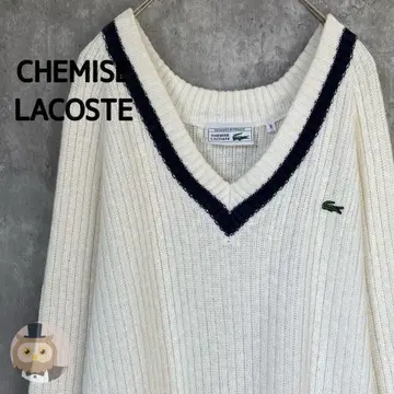 [일본제] 라코스테 V넥 칼리지 코튼 니트 스웨터 구제 의류
