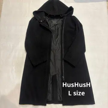 HusHusH 후드 부착 롱 코트