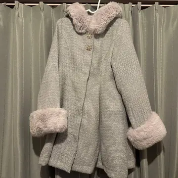 ROJITA 그레이 트위드 롱 코트