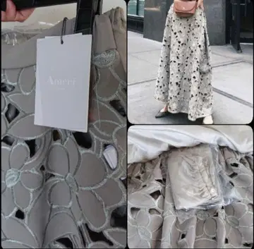 아메리빈티지 꽃무늬 자수 플레어 롱 스커트 F MNT