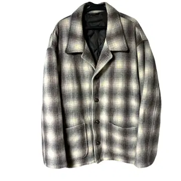 빈티지 옴브레 체크 자켓 코트 퀼팅 80s90s