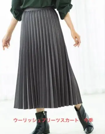 anyFAM 온워드 카시야마 울리쉬 플리츠 스커트 L 이번 시즌
