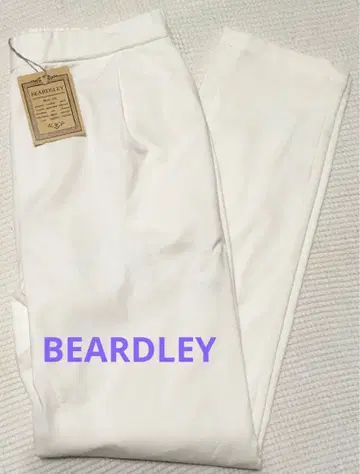 BEARDLEY 화이트 코튼 팬츠 W 밴딩 택 포함
