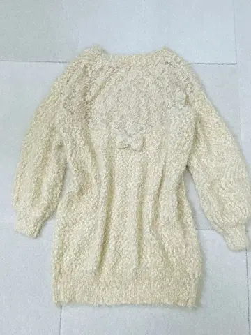 LIZLISA 백 레이스 리본 니트 원피스 헤이세이 Y2K 공주 화이트