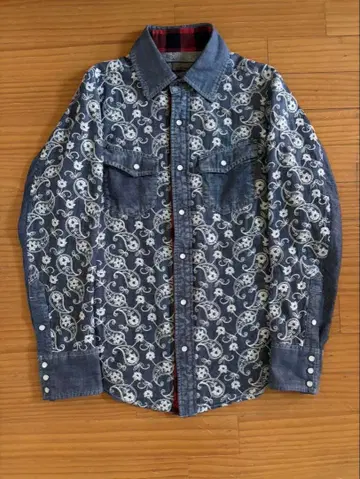 AYUITE 코튼 자수 웨스턴 셔츠 사이즈 2 일본제