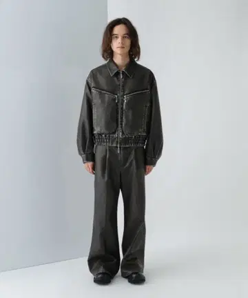 HARE 가죽 컴팩트 블루종 S 사이즈