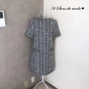 트란테안 손 드 모드 1회 착용 트위드 원피스