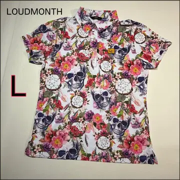 새상품급 [ LOUDMOUTH ] 스컬 x 플라워 화려한 귀여운 폴로 L