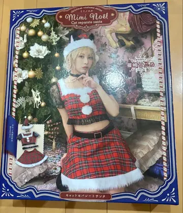 미사용 새상품 클리어 스톤 미노엘 키티 체크 산타