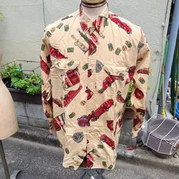 칼 헬무트 올 패턴 자동차 프린트 버튼 다운 셔츠 M 사이즈