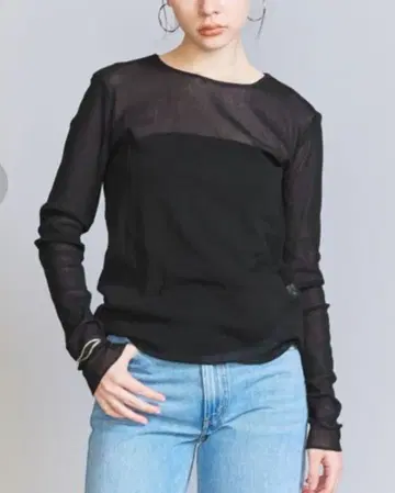 새상품급 뷰티 앤 유스 코튼 튤 풀오버