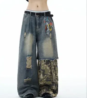 y2k PATCHWORK VINTAGE DENIM