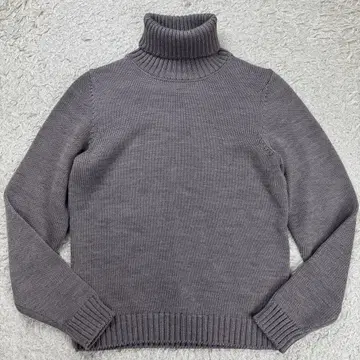 자노네 5 게이지 터틀넥 울 니트 스웨터 그레이지 44